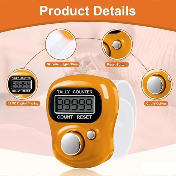 12-pack elektronisk fingerdisk, 5-siffrig LCD elektronisk digital display, handräknare, räknare