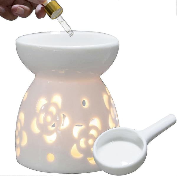 Telys Voks Smeltevarmer, Romantisk Keramisk Telysestake, Urne Hjemmedekorasjon Eterisk Olje Røkelse Aroma Diffuser A