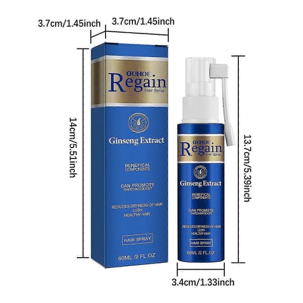 Regain Hårspray Tät Hårväxtspray Röd Ginseng Hårspray 60ml 241067 Blå