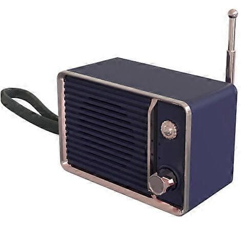Retro trådløs Bluetooth-højttaler, sød mini bærbar højttaler (blå)