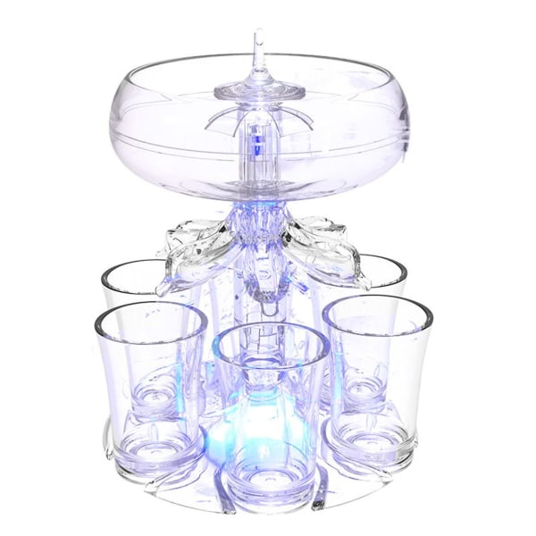 6-shots glassdispenser med lysfunksjon Elegant vinbestillingsholder for hjemmebarfest Halloween-rekvisita Tianyuhe