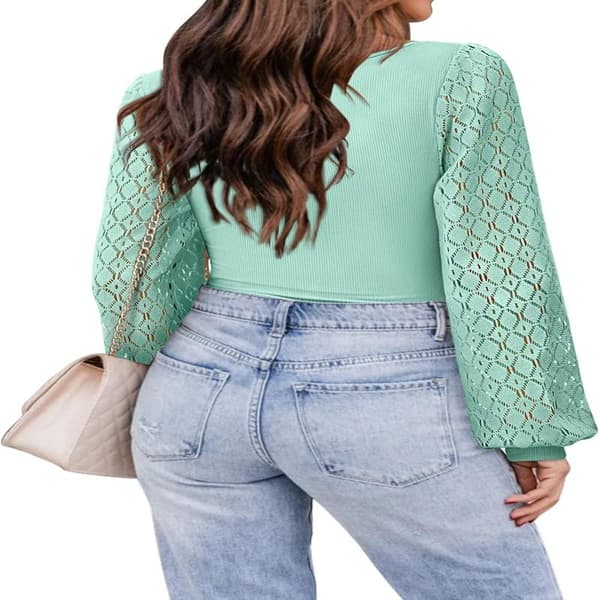Dame Mesh Langærmede Skjorter Casual Bluser Toppe