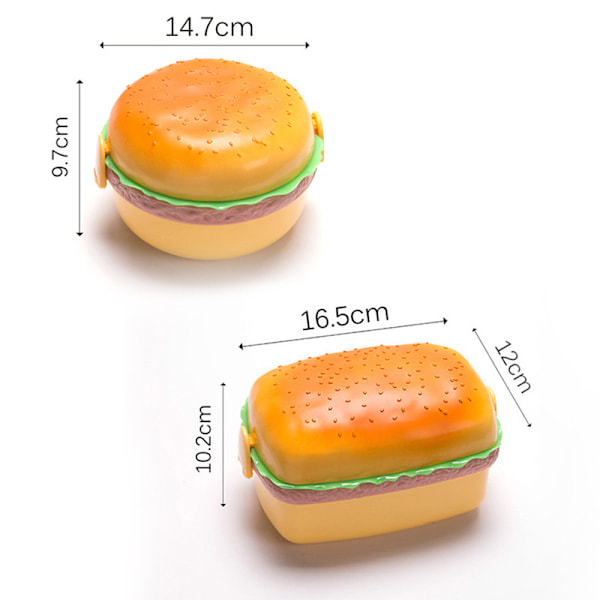 Lounasrasia Lapsille Pojat Sekä pyöreitä että neliömäisiä muotoja Lounas Suorakulmainen Rectangle Burger Lunch Box - With Spoon