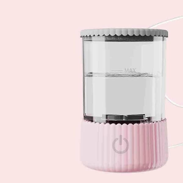 Makeupbørste vaskemaskine, plug-in børsterense- og tørremaskine til salon, blå pink 15cmx9cm