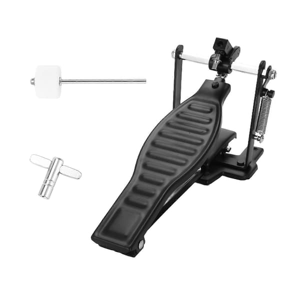 Trommepedal Sort Aluminiumslegering Børne Rack Trommepedal Sæt med Trommestik og Trommenøgle Black