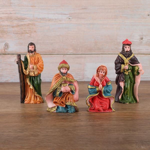 Gos- Julekrybbe pyntegjenstandsett med 10 stk jesus