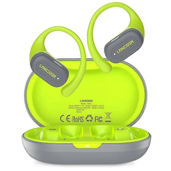 Langsdom TS19 Øremontert ENC Støyreduksjon Trådløs Bluetooth Hodetelefon Grey Green