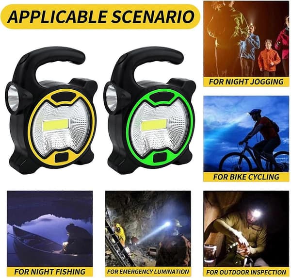 2-pack Batteridrivna Campinglampor, LED Tältlykta med 2 LED-lampor