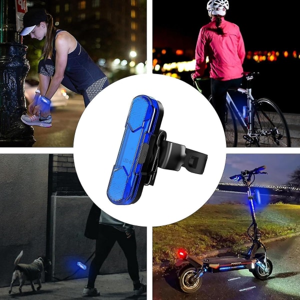 Smart cykelbaglygte, høj lumen Super Bright cykellygte, USB genopladelig cykelbaglygte til landevej, bjerg, natkørsel Blue