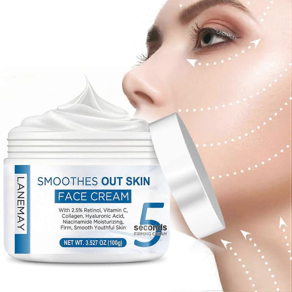 Retinol Anti-Aging Ansiktskrem, 5 sekunders øyeblikkelig anti-rynke ansiktskrem for oppstramming og fasthet Retinol Ansiktsfuktighetskrem reduserer rynker, fine linjer 2PCS