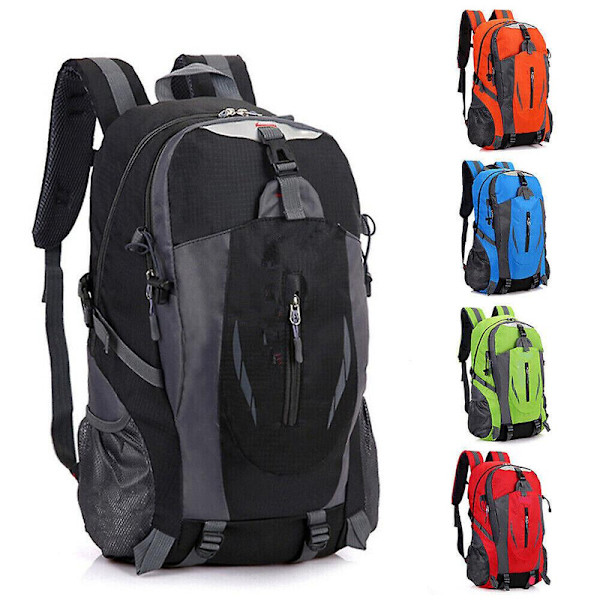 40L Stor Vattentät Ryggsäck Camping Vandring Promenader Utomhus Resa Ryggsäck Orange