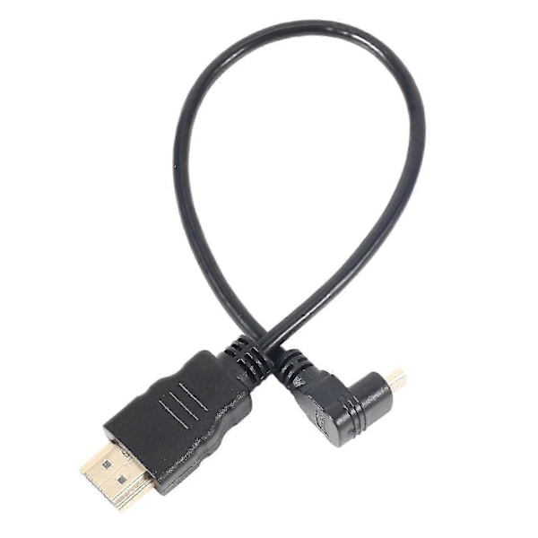 30 cm Micro-HDMI rätvinklig hane till HDMI hane (90 grader) - Stöder 4k (Typ B)
