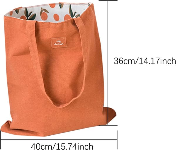 Dobbeltsidig bomull-lin tote bag handlepose bomull skulderveske vendbar lerret messenger bag for kvinner barn