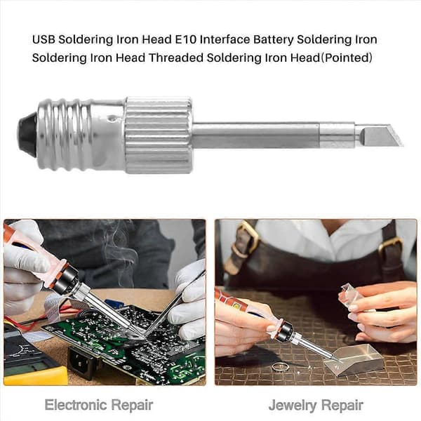 3 stk. messingloddespidser USB-loddekolbehoved svejseloddespidser til E10 interface lodning