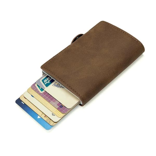 Automatic Pop-up Leather Wallet for Men brown