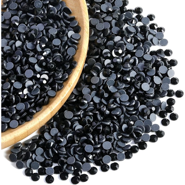 1600 stk Svarte Hotfix Rhinestones for DIY-håndverk, SS20, 4,6-4,8 mm Svart Black SS20