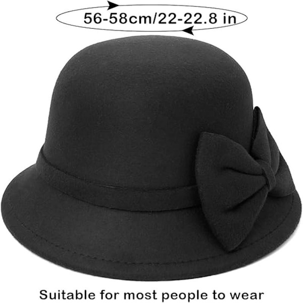 Filt Cloche Hat Vintage Bowlerhatte til kvinder