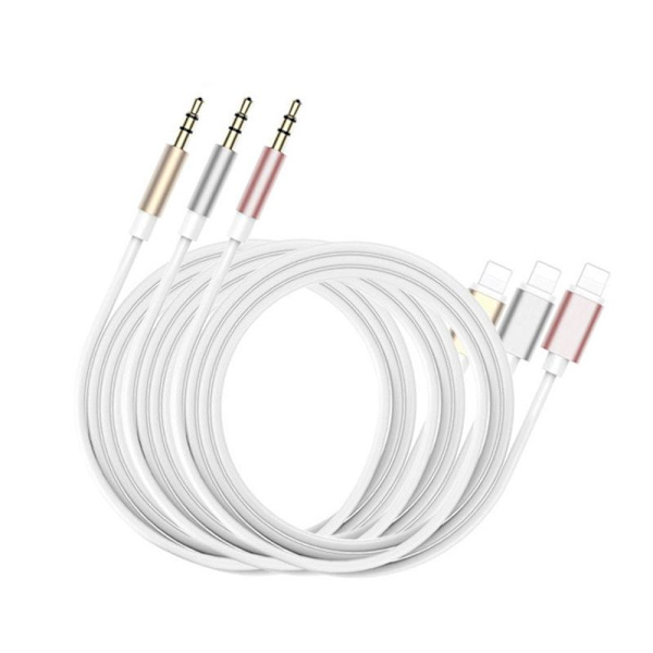 Til iPhone Aux-ledning Aux-kabel til bil Apple til 3,5 mm Aux-kabel - 1m sølv silver 1m