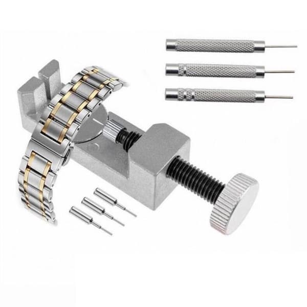 Professional Watch Band Link Tool, All-Metal for Easy Adjustment of Various Band Sizes, Spring Bar Tool, Silver