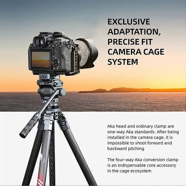 4-vejs Arca-klemme Quick Release AKKA Kameramontering QR til DSLR-kamerabur Stativ Slider Gimbal Kuglehoved Monopod Sort Black