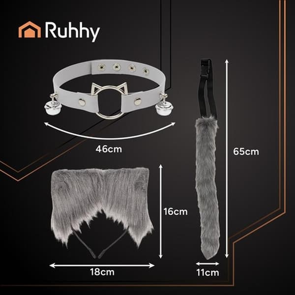Therian Cosplay Set - Tail, Ears & Choker - 3-piece