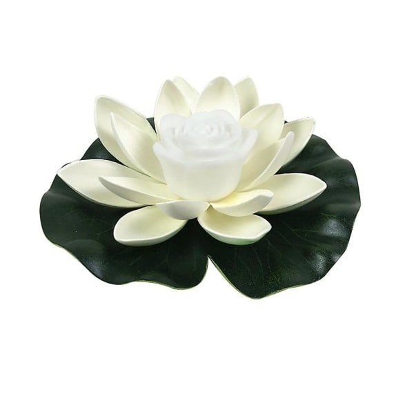 18/28cm Kunstig Lotusblomst LED Svømmebasseng Hagedam Flytende Blomsterlampe Jikaix Hvit White 28 cm