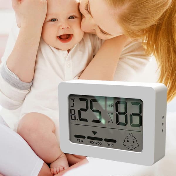 Digitalt termometer hygrometer rumtermometer med smileindikator