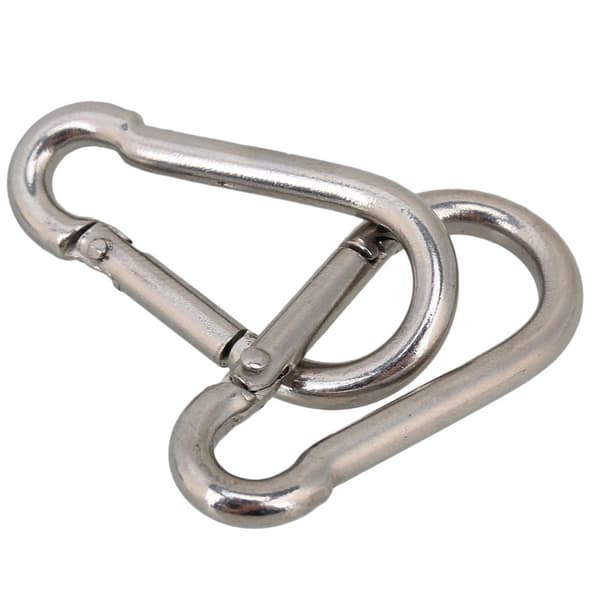 25x Multifunktionel Fjeder Snap Quick Link Lås Karabinhage Rustfrit Stål M4 40mm