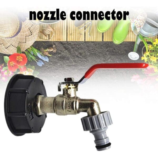 IBC Tank Adapter S60 x 6 Messinghane Slangeforbindelse Regnvandsopsamler Tøndeforbindelse Adapter Udløbsforbindelse