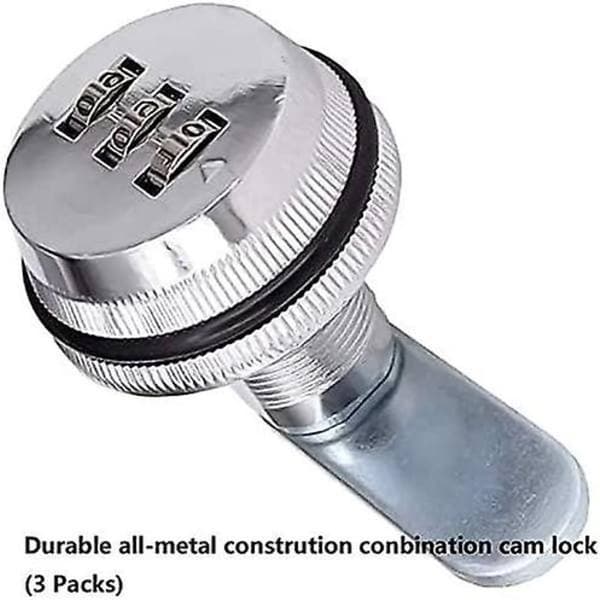 2 cm bolt i sinklegering med kodelås, blank krom, kode F