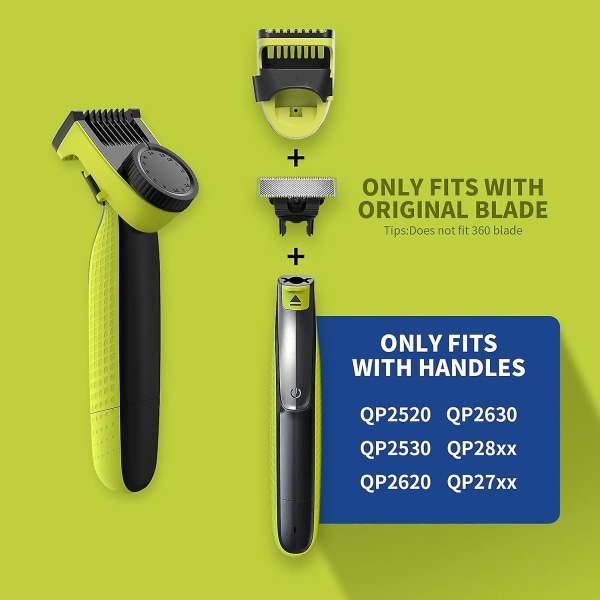 Skydd för Phillips One Blade & Oneblade 360, 14-i-1 justerbar kam för Qp2520 Qp2630 Qp2834 rakapparat, för ansiktsvård, essentiell för herrars trimning