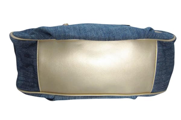 Axelväska i denim Gold