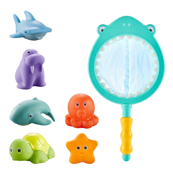 Babybadelegetøj, flydende dyrebassinlegetøj Badeværelseslegetøj Pædagogisk vandlegelegetøj Oplysningslegetøj Sprøjtnetlegetøj til badekar eller pool til børn