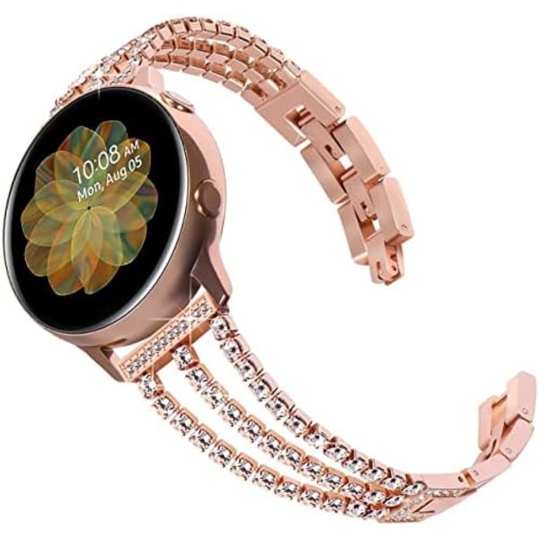 Samsung Galaxy Watch 4 40mm 44mm, Bling kelloranneke Naisten kristalli tekojalokivi ruostumaton teräs metallikorvaushihna Classic 42mm Classic 46mm (20mm)