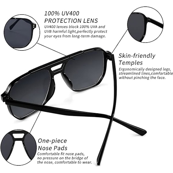 Retro Neliö Aviator Aurinkolasit Naiset Miehet 70-luvun Vintage Trendikkäät Muovikehyksiset Aurinkolasit