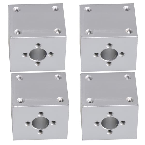 4 stk. sølv T8 kuleskruer setemutterbrakett for skrivermaskin diameter 10 mm