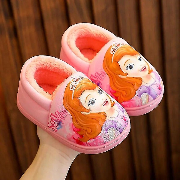 Princess Elsa Vinterbarns Hæl Bomulls Sko Jenter Varme Frozen Barn Bomulls Svarte Lilla Ballerina Sko Blue 36-37 Insole 22.0 cm