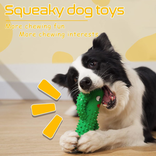 Hundleksak, oförstörbar hundleksak, bitsäker gummitänder rengöringssticka för små och medelstora hundar (grön)