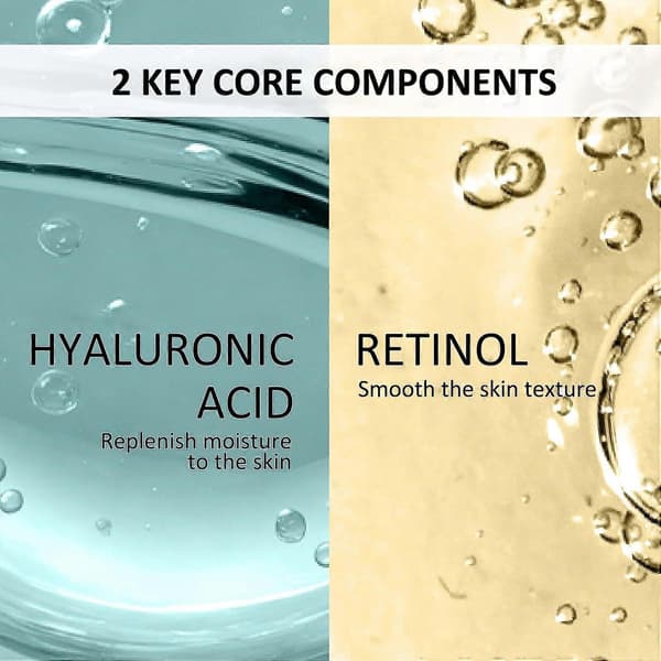 Retinol Anti-Aging Ansiktskrem, 5 sekunders øyeblikkelig anti-rynke ansiktskrem for oppstramming og fasthet Retinol Ansiktsfuktighetskrem reduserer rynker, fine linjer 2PCS