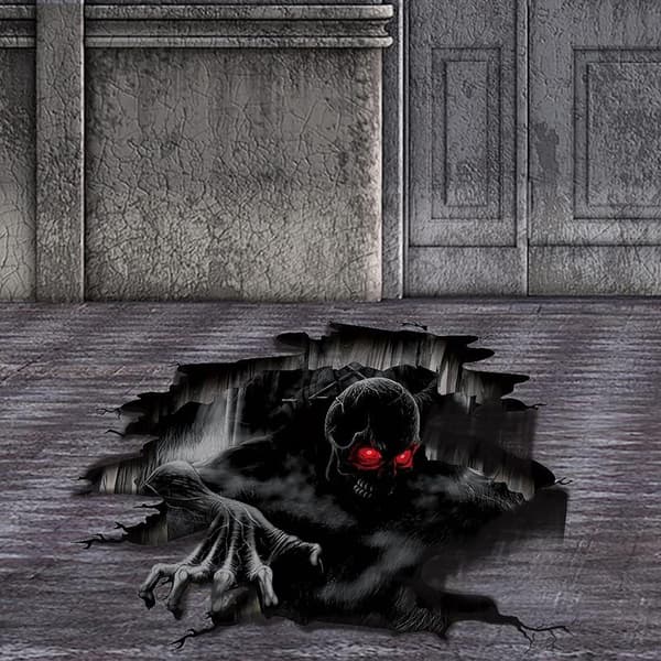Halloween Väggdekor 3D Spökhänder Golv Vägg Tak Dekaler Pe