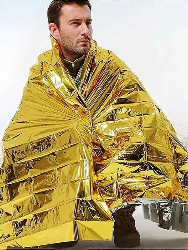 Utomhus nödfilt XL, 160x210 cm, silver/silver