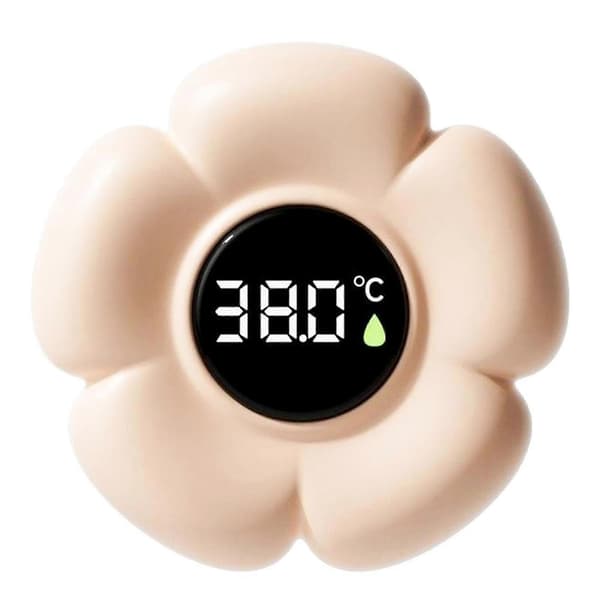 Babybadtermometer Blomformad termometer för bad Digital display Vattentemperaturtermometrar Beige