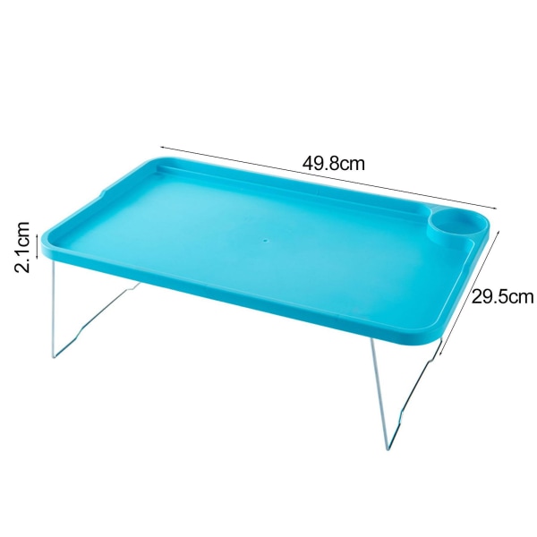 Sammenleggbart bærbart bord med sklisikre ben Høy stabilitet Sterkt bærende bærbart sammenleggbart sengebord med koppholder for student Blue