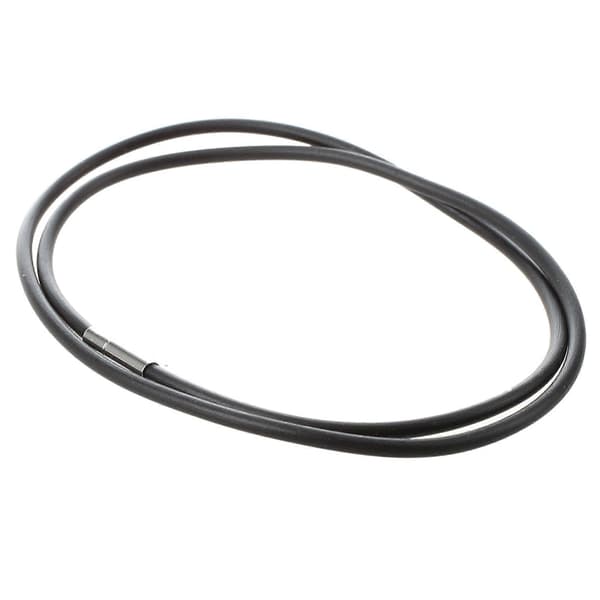 2 stk 3 mm sort gummihalskæde med rustfri stållukning - 24 tommer Black