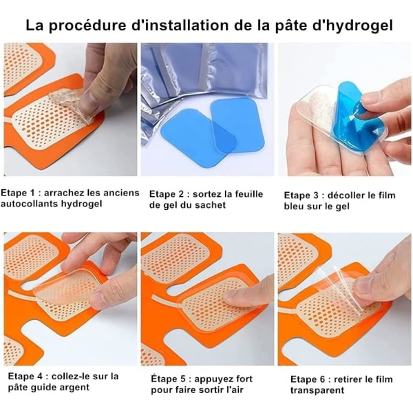 48 stk Hydrogel-klistremerker 48 stk. Hydrogel Gel Pad Utskiftbar Gjenbrukbar, for Muskel Electro Stimulator Mageenhet Muskelstimulator Pad Gel Sheet