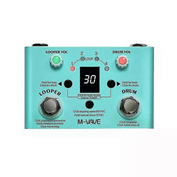 M-VAVE LOOPER Gitarr Effektpedal Inspelning Trummaskin Frasloop Monoblock Stämapparat Effektpedal Tillbehör till Elgitarr