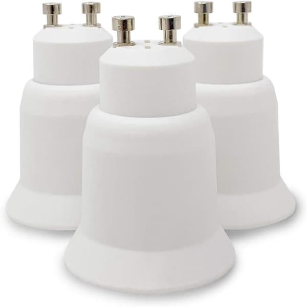 Adapter for lampesokkel Hvit GU10 til E27 Sokkeladapter for lavenergi halogen LED-lyskilde