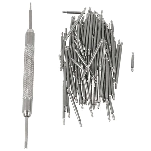 108 stk. 8-25 mm rustfrit stål urrem fjederstang linkstifter fjerner sølv Silver