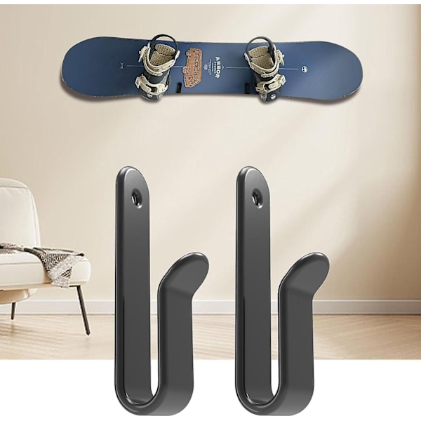 Horisontale Snowboardveggfeste Klips, Snowboardveggstativ Snowboardfeste Oppbevaring Snowboard Display Veggfeste Holder For Rom 4pcs