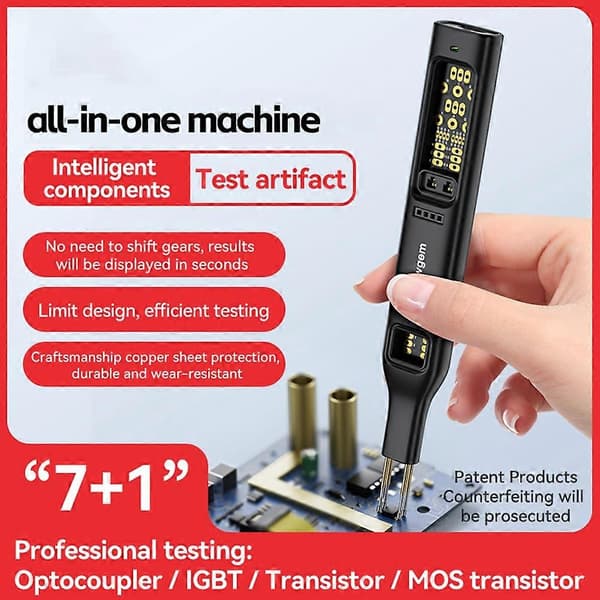Awgem, TO2P Multifunktionel Optokobler Tester Transistor Tester til NMOS/PMOS Rør PNP/NPN Triode Transistor til IGBT/431 Test